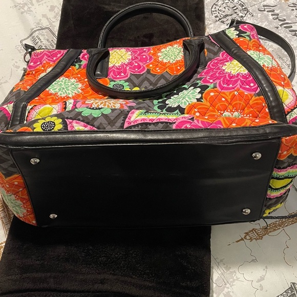 Vera Bradley Chevron Floral Tote - Black, Orange, Green - Picture 2 of 6